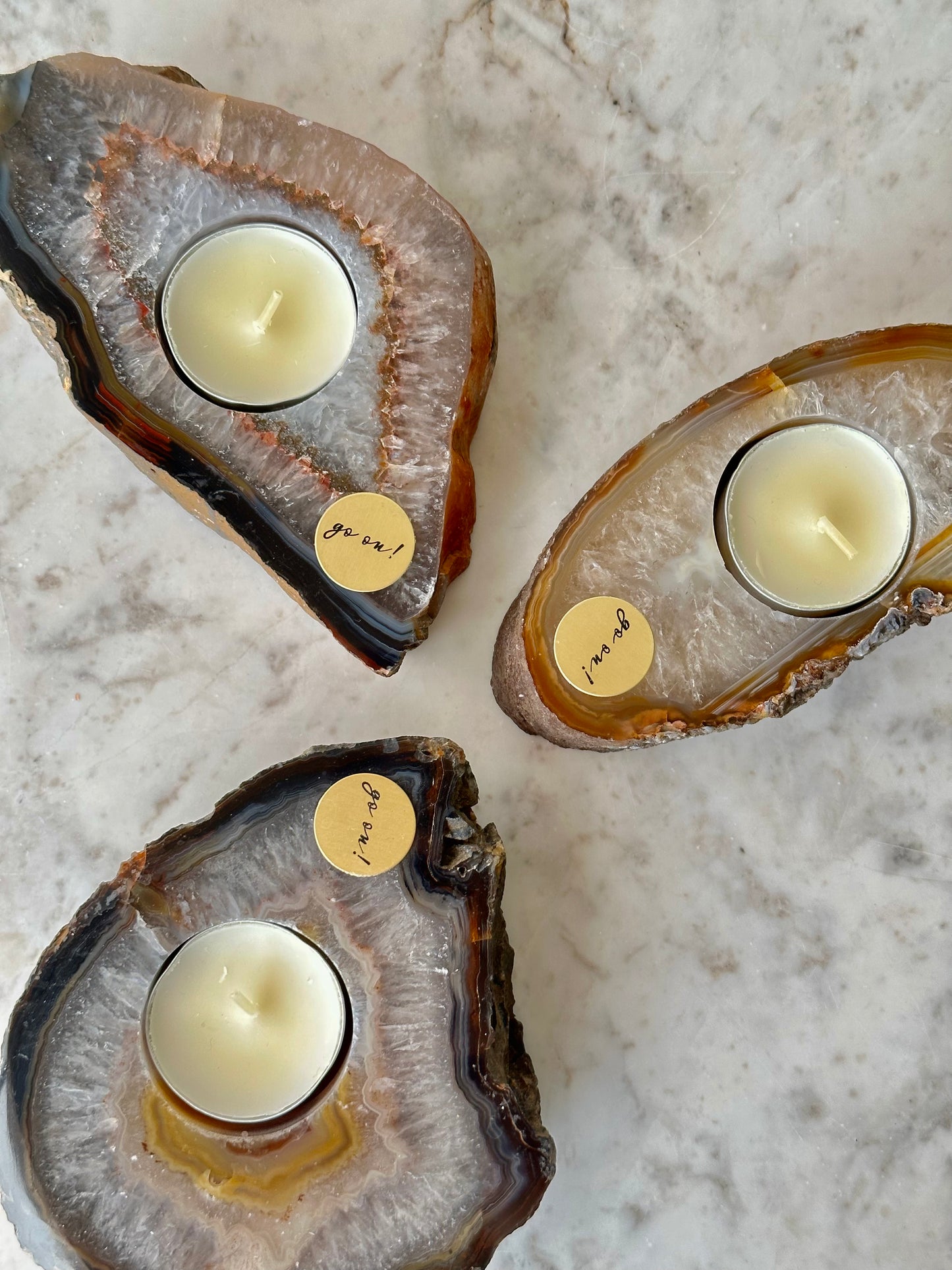 Agate candle holder