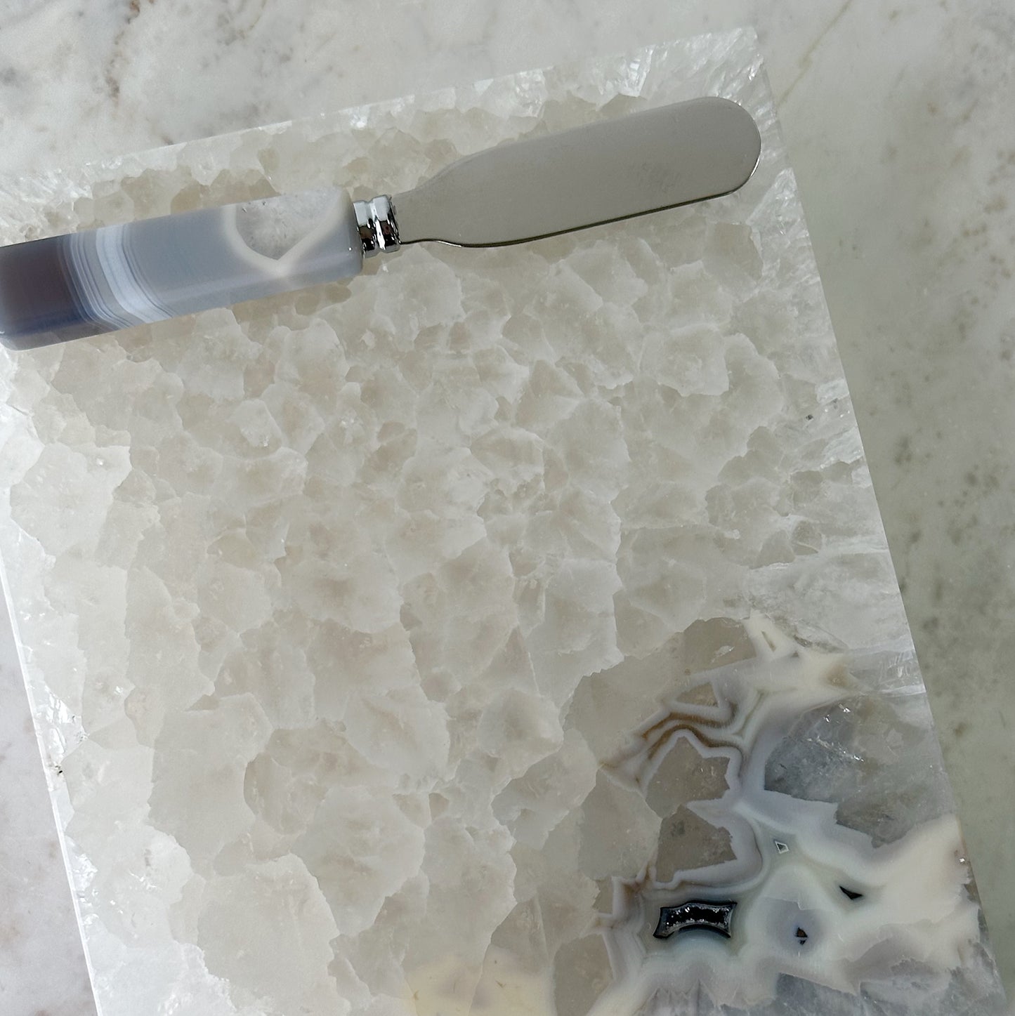 Conjunto Bandeja tábua Ágata Cristal