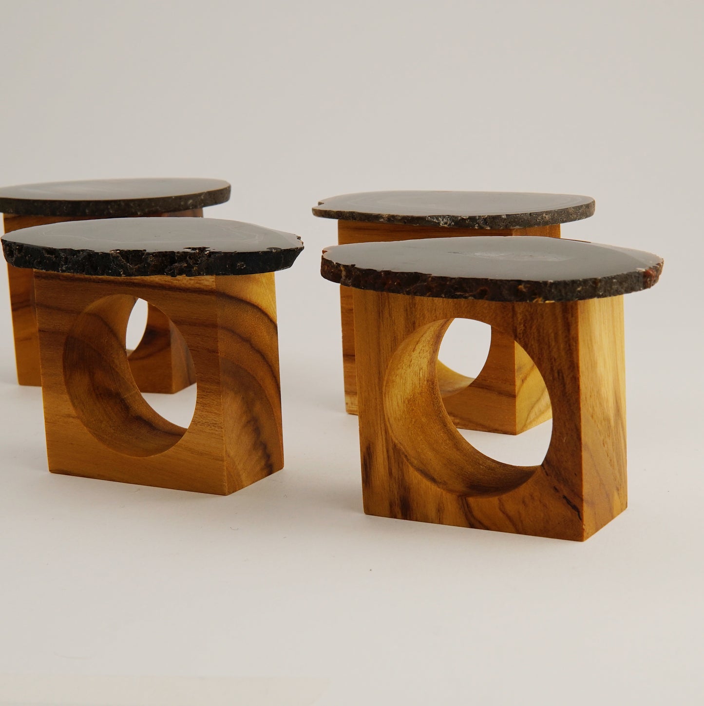 Natural agate napkin rings - various colors