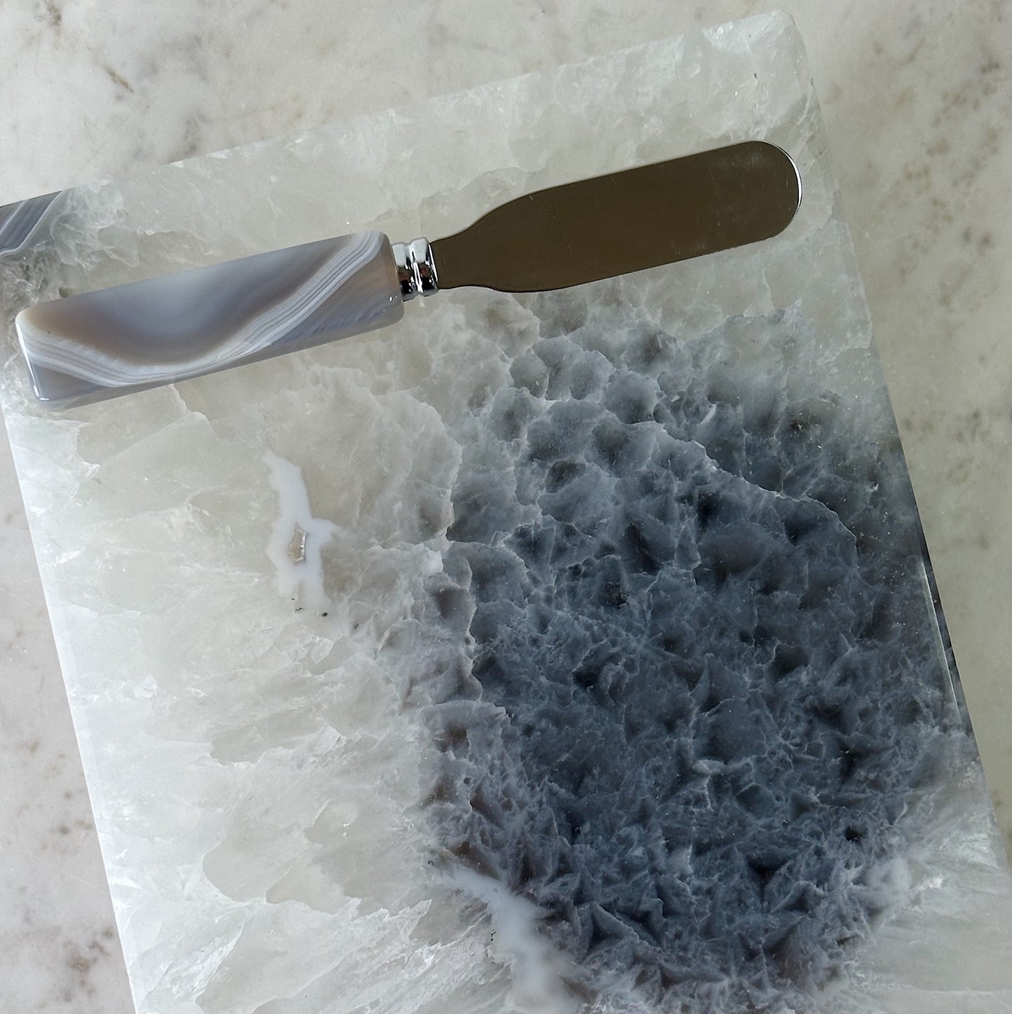 Conjunto Bandeja tábua Ágata Cristal