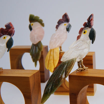 Birds square napkin rings - set of 6 pieces