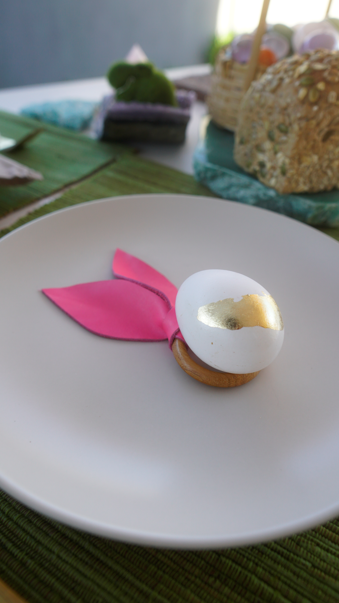 Anéis de porta guardanapos Páscoa em couro - jogo 6 peças